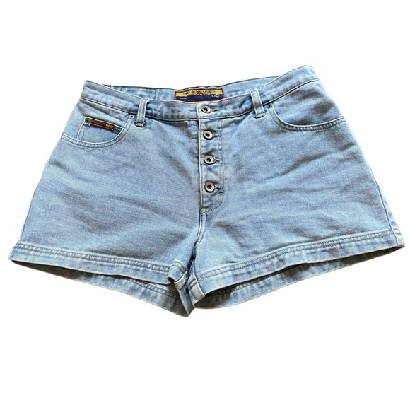 No Excuses Vintage Y2K Denim Shorts - Picture 1 of 3
